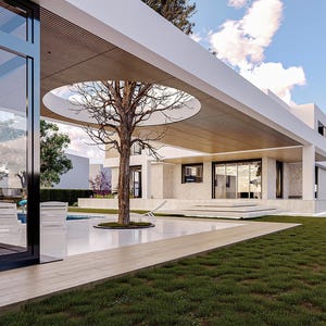 Moderne villa - plattegronden: huis met 4 slaapkamers - CAD-bestand (digitale download)