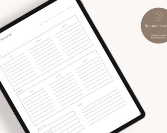 Finance Tracker, Budget Planner, Monthly Planner, Digital Planner, GoodNotes Planner, iPad Planner, GoodNotes Template, Undated