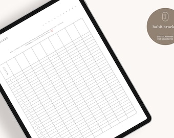 Habit Tracker, Digital Planner, GoodNotes Planner, 2024 Digital Planner, iPad Planner, GoodNotes Template, Monthly Planner, Undated