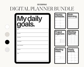 Paquete de planificador digital, paquete de planificador empresarial, planificador diario, planificador para iPad, planificador GoodNotes, planificador Notability, plantilla Canva, MRR