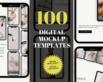 Digital Mockup Templates | Digital | Digital Marketing MRR | Faceless Marketing | Passive Income | Master Resell Rights | PLR | Canva
