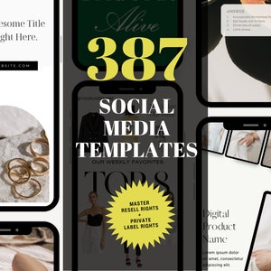 Social Media Templates | Digital | Digital Marketing MRR | Faceless Marketing | Passive Income | Master Resell Rights | PLR | Canva Template