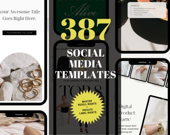 Social Media Templates | Digital | Digital Marketing MRR | Faceless Marketing | Passive Income | Master Resell Rights | PLR | Canva Template
