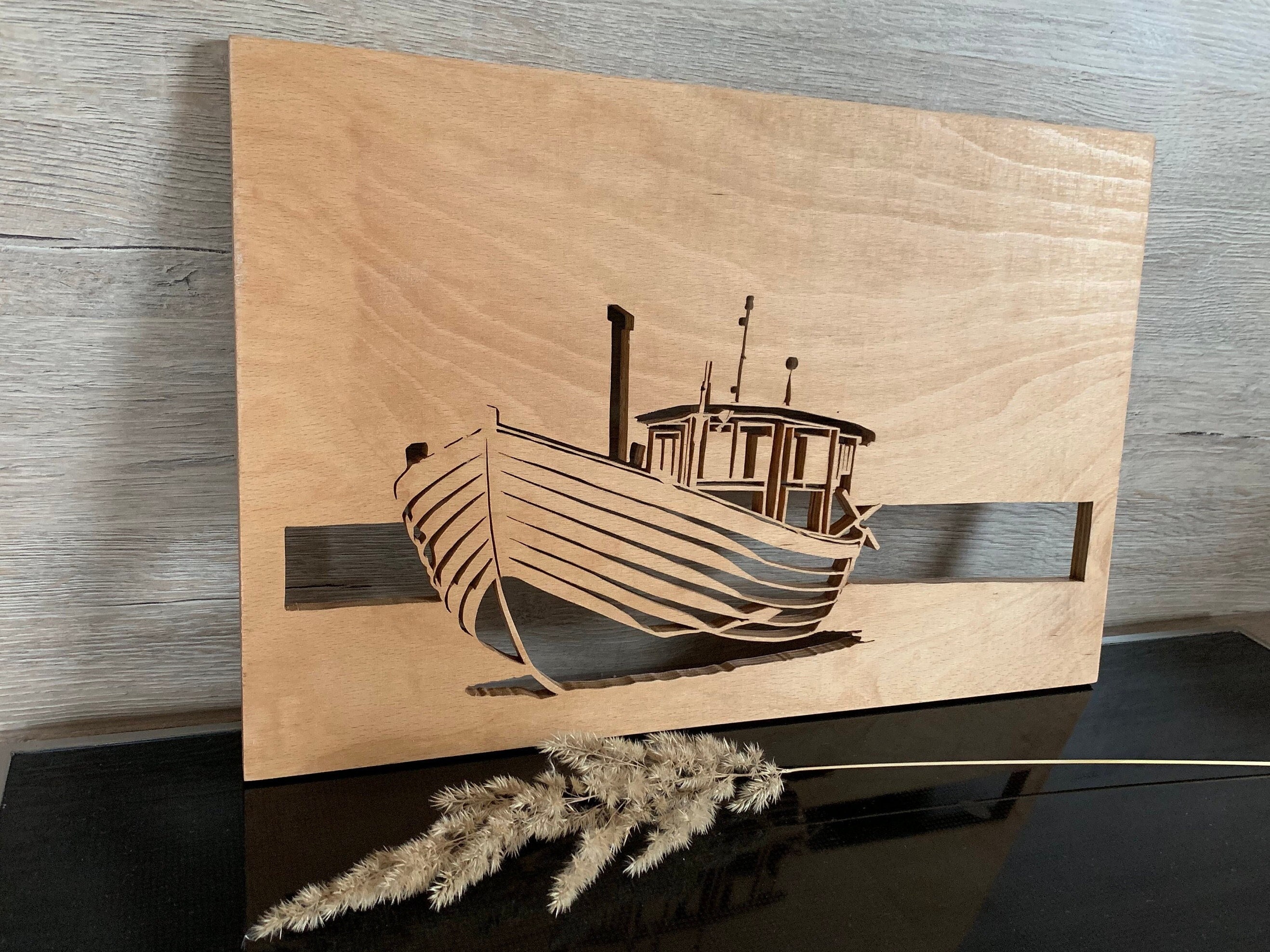 Fishing Boat Template Fretsaw Scroll Saw CNC Scroll Saw Pattern (svg ...