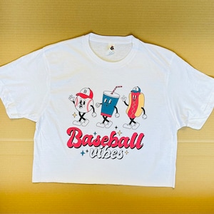 Baseball Vibes Crop Top T-Shirt