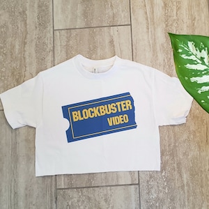 Blockbuster video cropped top shirt