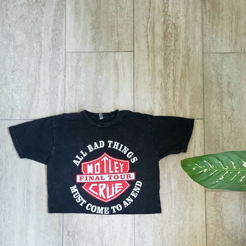 Vintage Style Rock Band Cropped Top Shirt Etsy