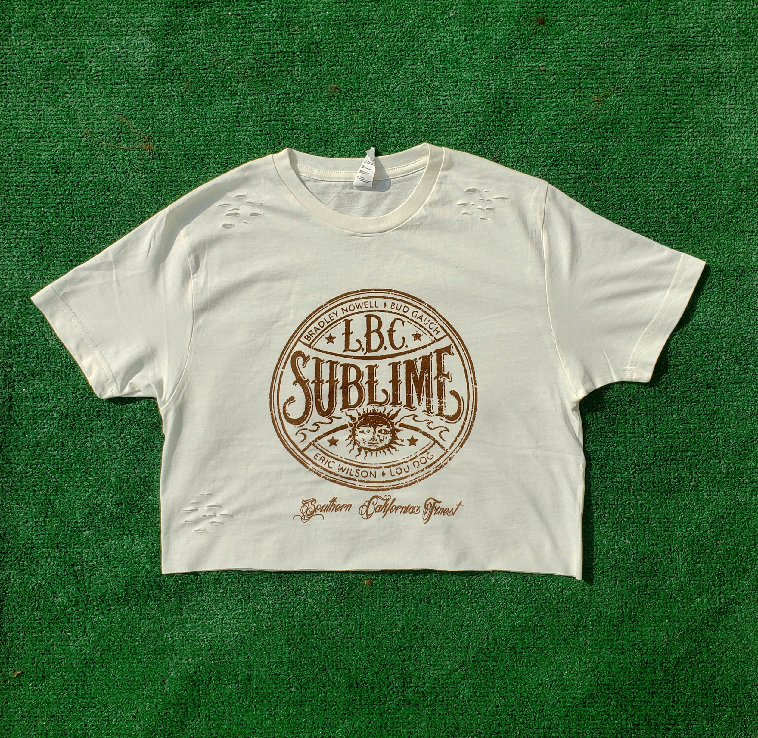 Sublime Band Cropped Top Distressed 