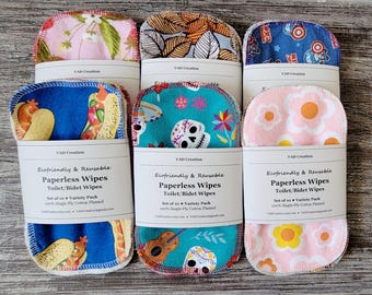 Reusable Paperless Toilet Paper ~ Cloth Wipes ~ Bidet Wipes