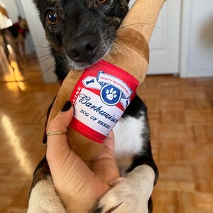 Barkweiser Eco-Friendly Canadian Parody Plush Dog Toys - Made with Recycled Material & Biodegradable Packaging Budweiser Beer