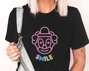 Clowncore-tröja, köpcentrum, goth-kläder, y2k-tröja, emo-tröja, barncore, indie-kläder, ångesttröja, clown-tröja, dekoration, weirdcore, clown-estetik