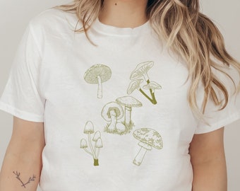 Mushroom Shirt Cottagecore Shirt Mushroom T Shirt Mushroom Tshirt Light Academia Dark Academia Goblincore Fairycore Clothing Fairycore