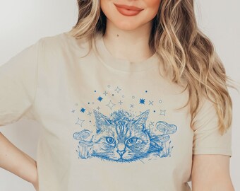 Cottagecore Cat Clothes Cat Grandma Cottagecore Shirt Cottagecore Clothin Aesthetic Clothes Botanical Shirt Vintage Cat Shirt Cat Sweater