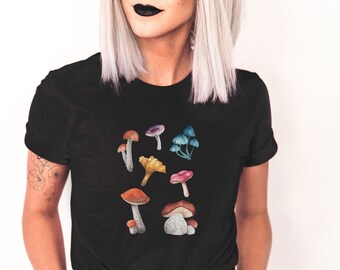 Mushroom Shirt Cottagecore Shirt Mushroom T Shirt Mushroom Tshirt Light Academia Dark Academia Goblincore Fairycore Clothing Fairycore