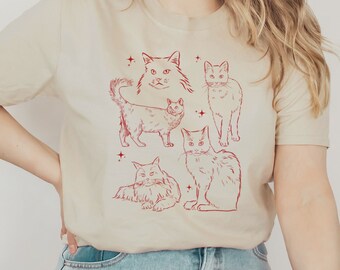 Cottagecore Cat Clothes Cat Grandma Cottagecore Shirt Cottagecore Clothin Aesthetic Clothes Botanical Shirt Vintage Cat Shirt Cat Sweater