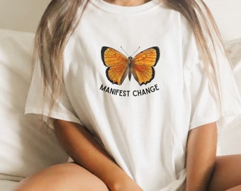 Butterfly Top Butterfly Tshirt Butterfly Wings Gardening Shirt Meditation Shirt Self Love Shirt Botanical Shirt Insect Shirt Cottagecore
