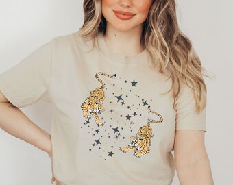 Tiger Shirt Year Of The Tiger Safari Shirt Tiger T Shirt Mystical Shirt Celestial Shirt Tiger Graphic Tee Tiger Print Shirt Alt Clothing
