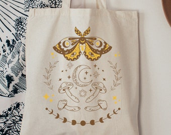 Mushroom tote, Mushroom Bag , Aesthetic Tote Bag ,Nature Tote Bag ,Botanical Tote Bag ,Produce Bags ,Foraging Bag ,Mushroom Tote Bag
