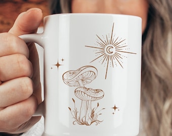 Mushroom Mug  Cottagecore Mug Mushroom Mugs Magic Mushroom Cup Plant Mug Amanita Mushroom Aesthetic Mugs Goblincore MugWhite Ceramic Mug
