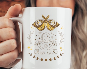 Mushroom Mug  Cottagecore Mug Mushroom Mugs Magic Mushroom Cup Plant Mug Amanita Mushroom Aesthetic Mugs Goblincore MugWhite Ceramic Mug