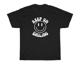 Happy Face Shirt Smile Tee Retro Smile Face Shirt Aesthetic Shirt Smile Face T-Shirt Trendy Clothes Y2K shirt Good Energy Shirt VSCO shirt