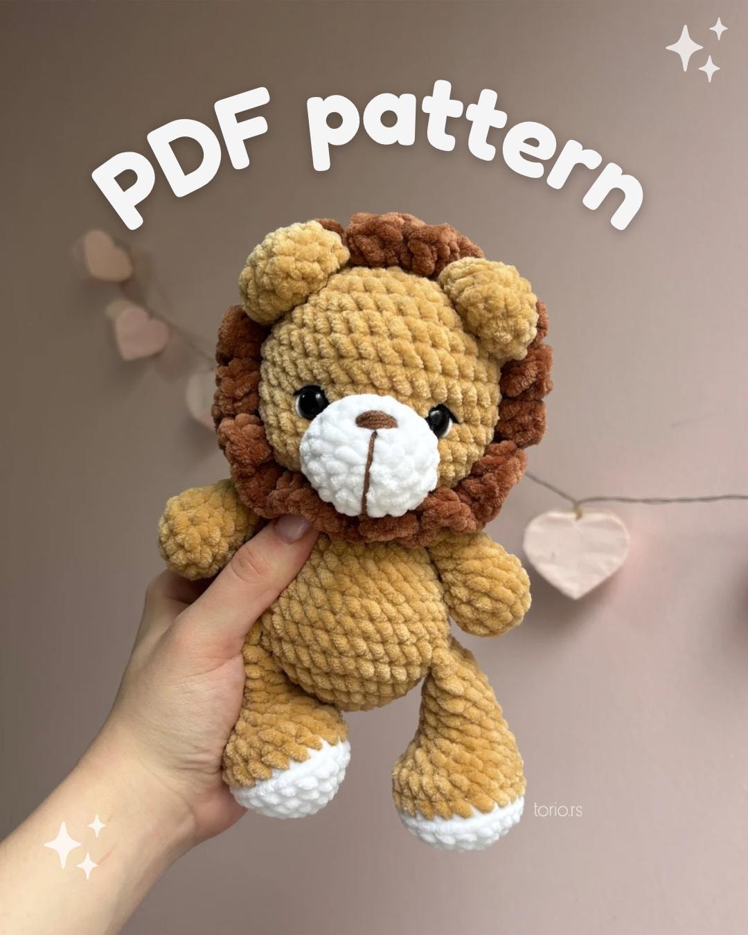Crochet Lion Pattern — Plush Leo the Lion Amigurumi — Easy Stuffed Toy ...