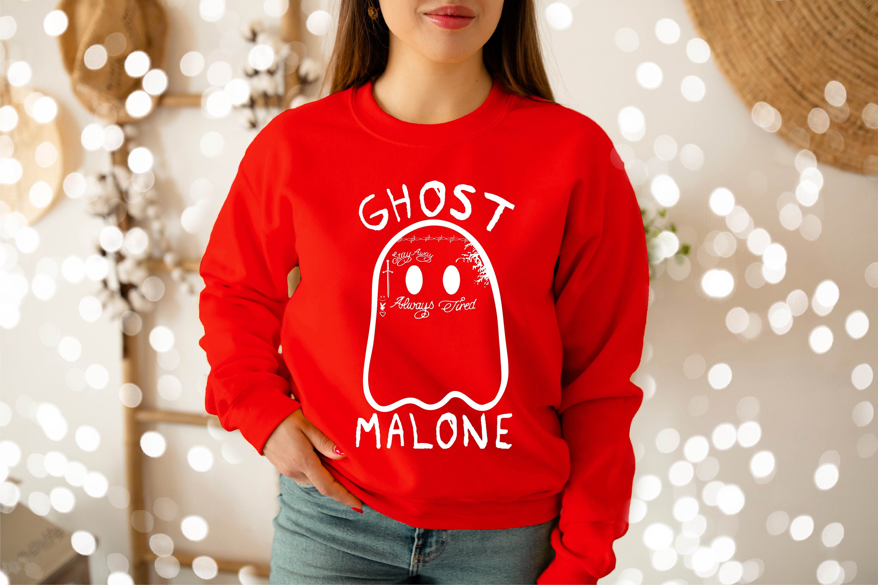 Discover Ghost Malone Sweatshirt, Spooky Halloween Sweatshirt, Cute Ghost Sweatshirt, Funny Halloween Sweatshirt, Cute Halloween Sweatshirts