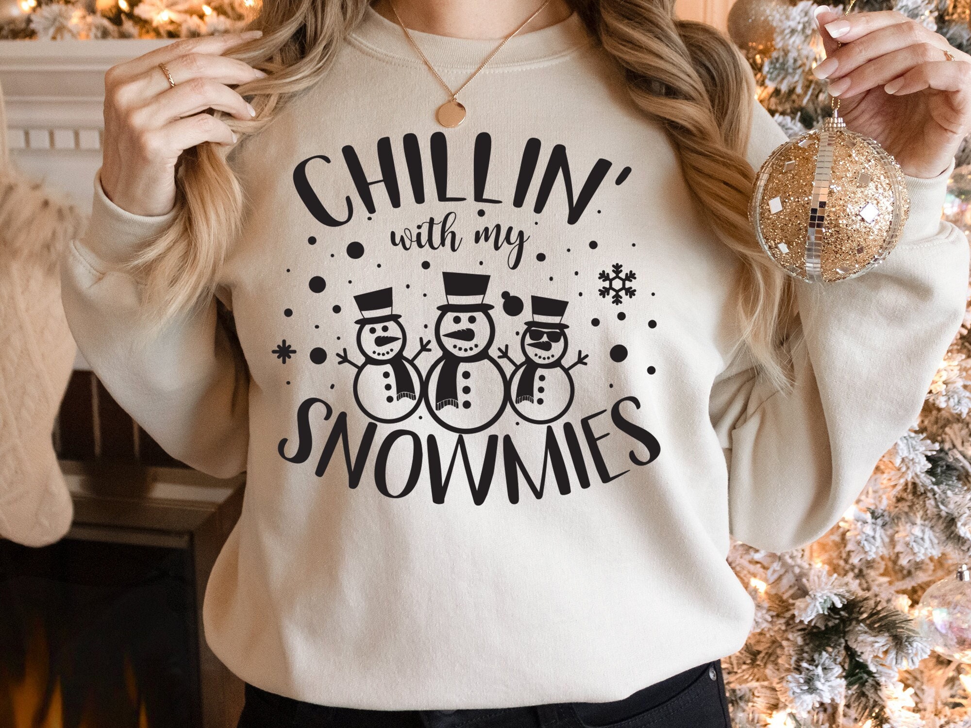 Discover Chillin With My Snowmies Sweatshirt, funny Christmas Sweatshirt