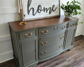 Antique Olive Green Buffet
