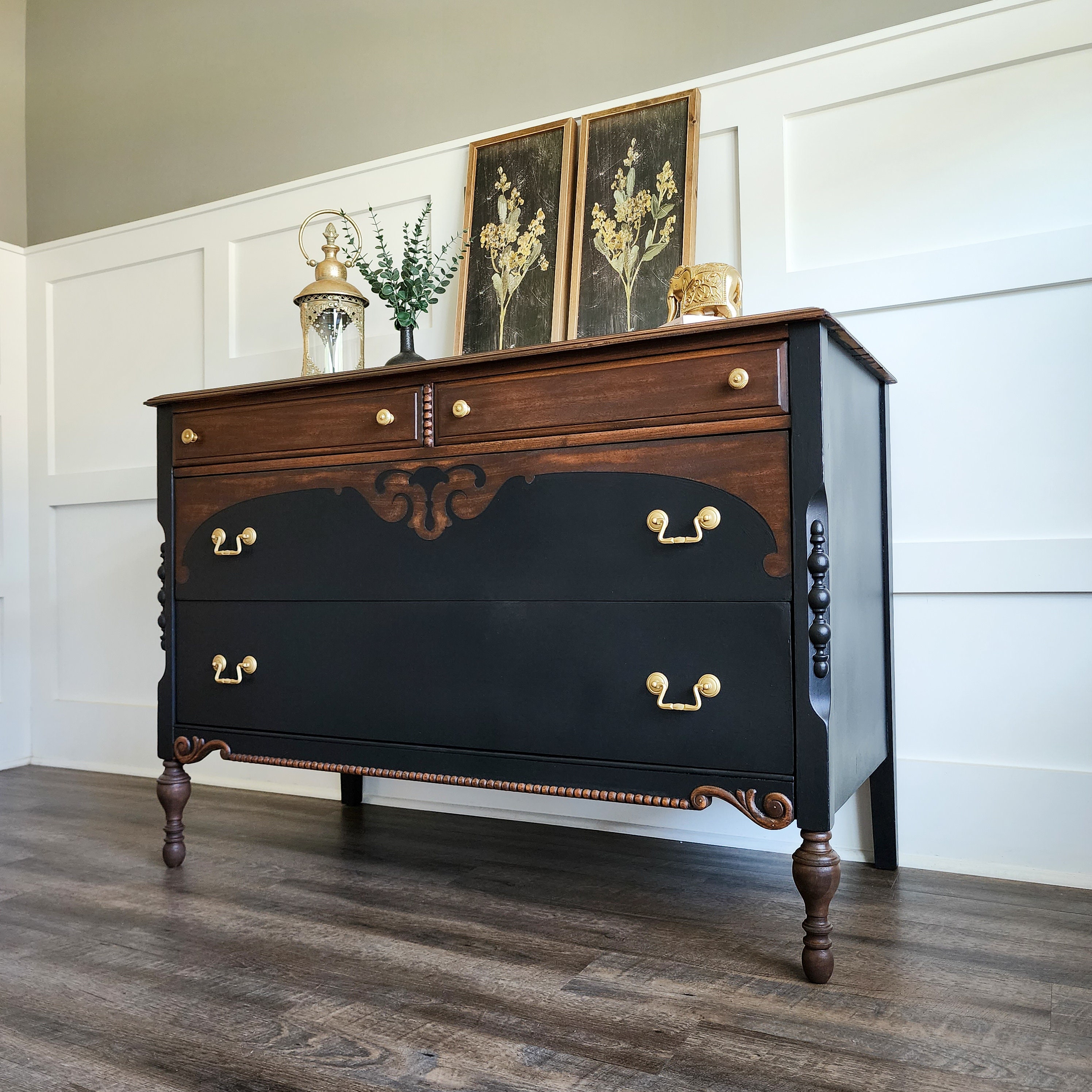 SOLD Refinished Antique Buffet / Large Dresser - Etsy