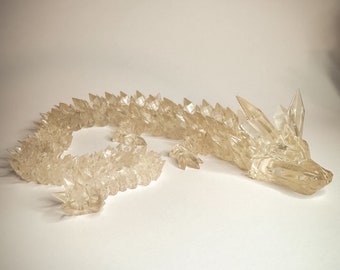 Resin 3D Printed Clear Crystal Dragon