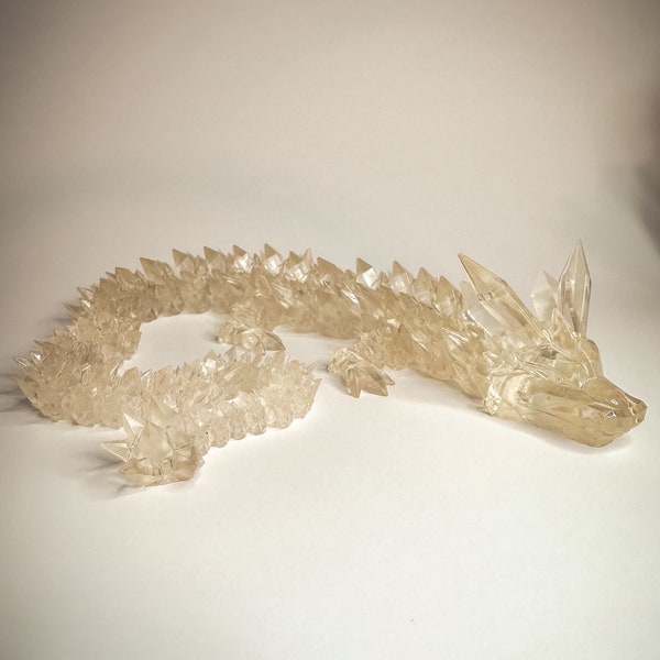 Resin 3D Printed Clear Crystal Dragon