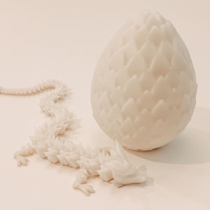 Glow in the Dark 3D Printed Articulaed Crystal Dragon with Egg