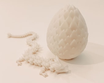 Glow in the Dark 3D Printed Articulaed Crystal Dragon with Egg
