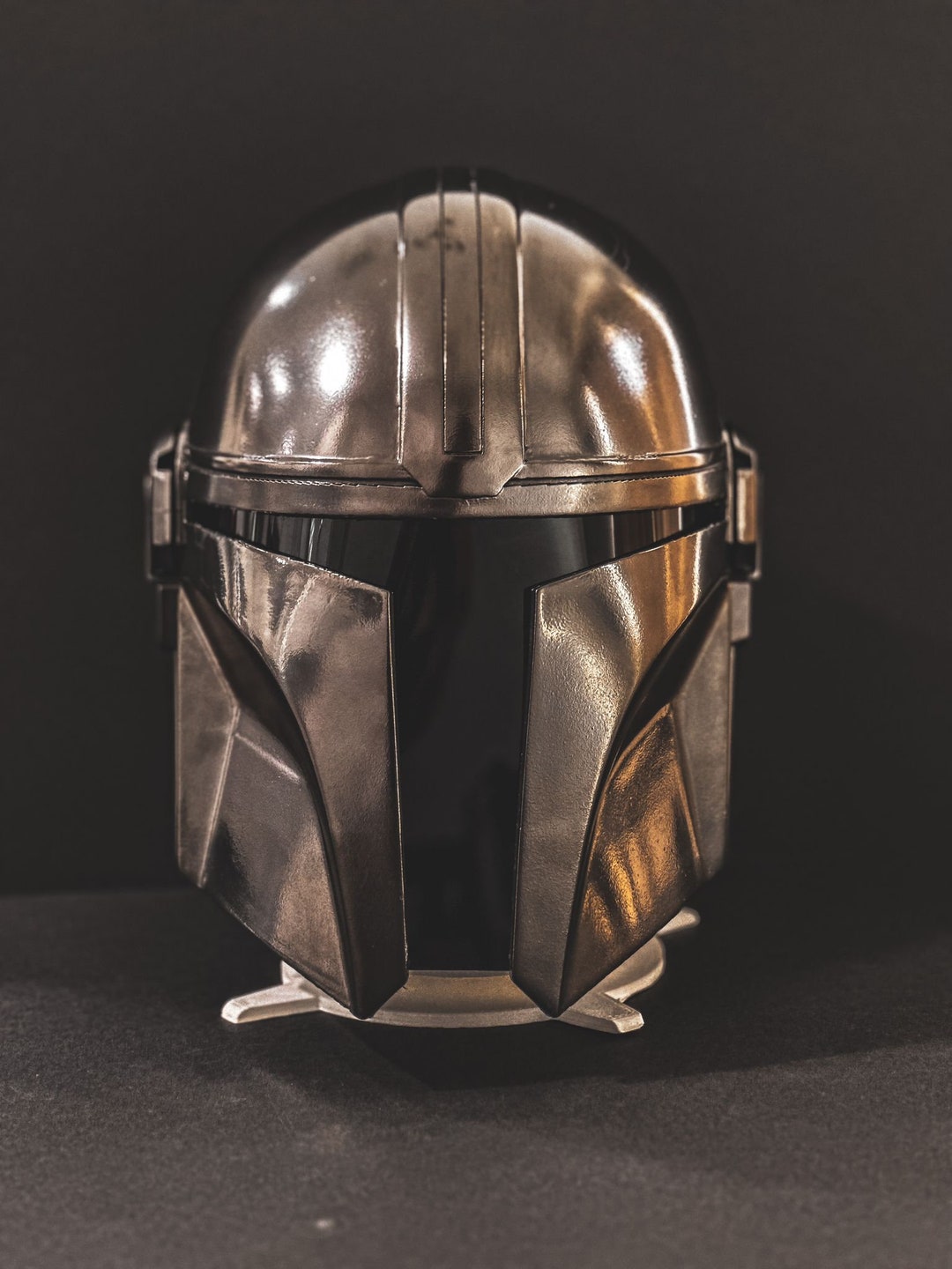 Mandalorian 3D Printed Helmet Graphite Coated. Etsy