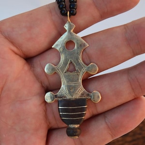 Tuareg ebony southern cross of Agadez amulet