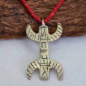 Tifinagh Berber Pendant Necklace, Bohemian Ethnic Jewelry