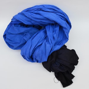 Authentic Blue Tuareg Scarf – Handmade Moroccan Berber Headscarf, Ethnic Tribal Tagelmust, Unisex Berber Turban
