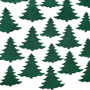 Felt Evergreen Christmas Tree Cut Out | 12 large - 6 medium | Die Cut Embellishments | Pre-cut Shapes for DIY Sewing Crafts | Tree Shapes