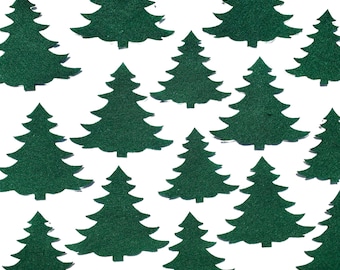 Felt Evergreen Christmas Tree Cut Out | 12 large - 6 medium | Die Cut Embellishments | Pre-cut Shapes for DIY Sewing Crafts | Tree Shapes