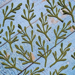 38 Pre Cut Felt Mistletoe Leaves  | Die Cut Holiday Embellishments | Cut Out Shapes for DIY Sewing Christmas Crafts