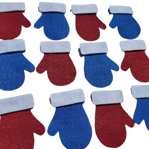 Felt Mitten Cut Outs |  | DIY Die Cut Mittens Embellishments | Pre-cut Shapes for DIY Sewing Crafts | Christmas Mitten Shapes