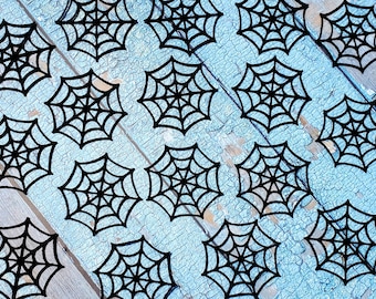 24 Felt Spiderwebs | Pre-cut Shapes for DIY Sewing Crafts | Die Cut Halloween Craft Felt