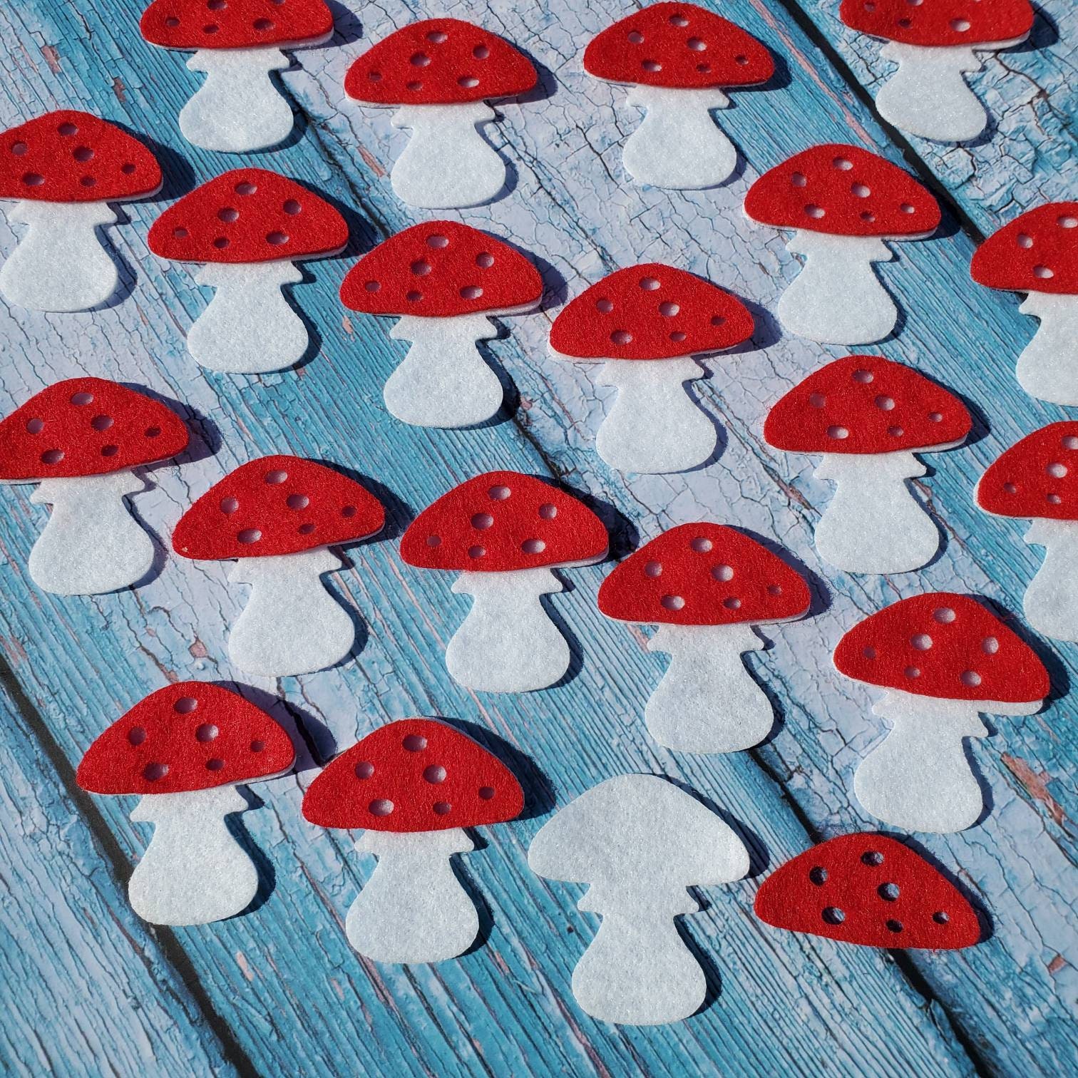 Felt Mushrooms| 20 Pre-cut Toadstool Shapes for DIY Sewing Crafts ...