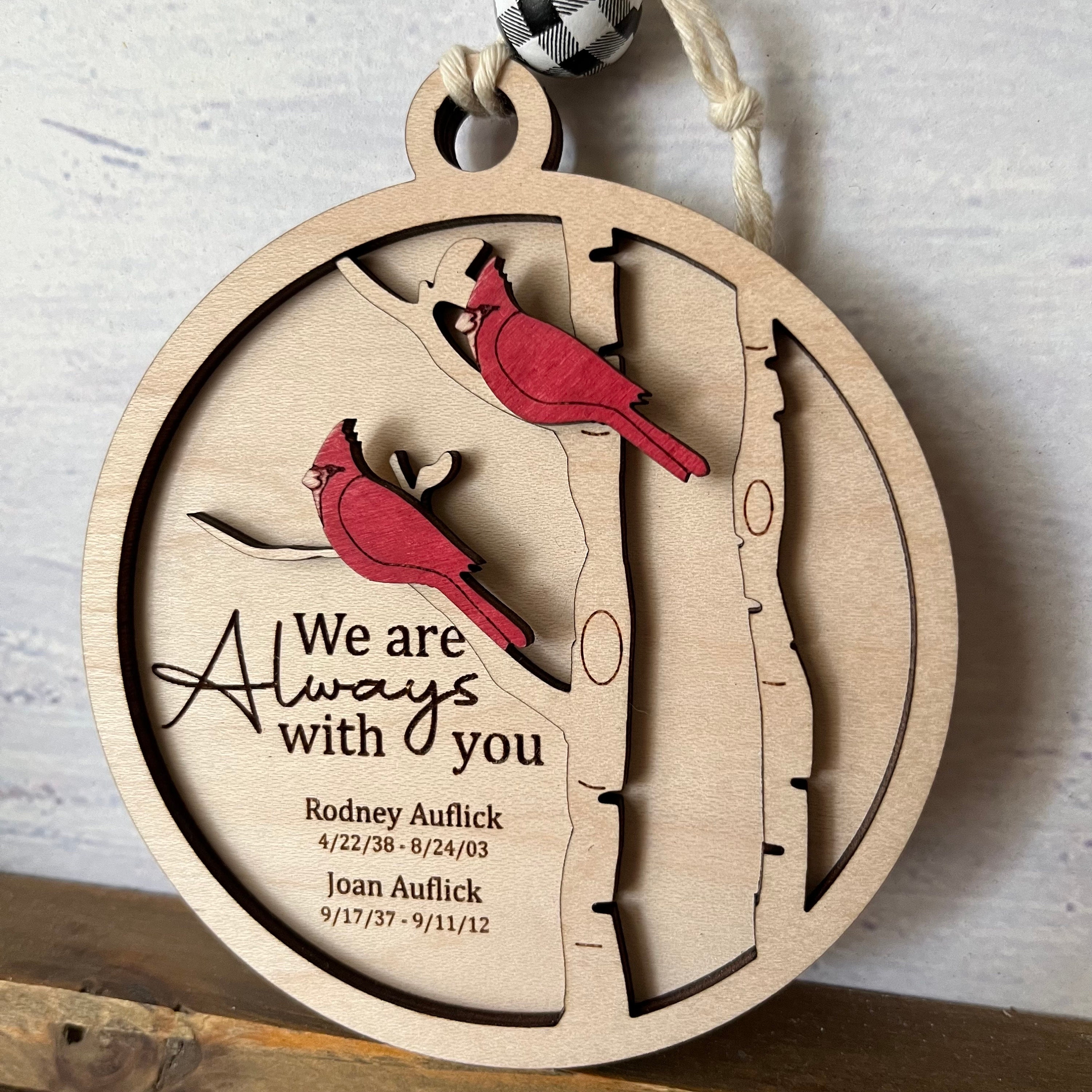 I Am Always With You Cardinal Ornament Personalized Bereavement Sympathy Memorial Gift We Are Always With You Keepsake