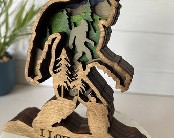 Bigfoot Cryptid Trophy PNW Sasquatch Name Decor Pacific Northwest