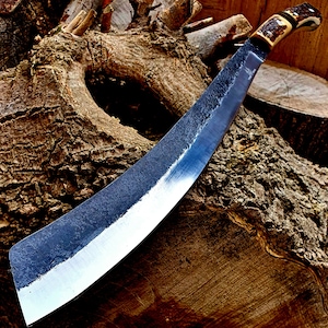 Machete Parang knife Parang Hand-Made Outdoor Camping Stag Forged Hunter Gift for Him Valentines for Her Horn image 3