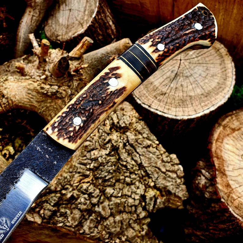 Machete Parang knife Parang Hand-Made Outdoor Camping Stag Forged Hunter Gift for Him Valentines for Her Horn image 4