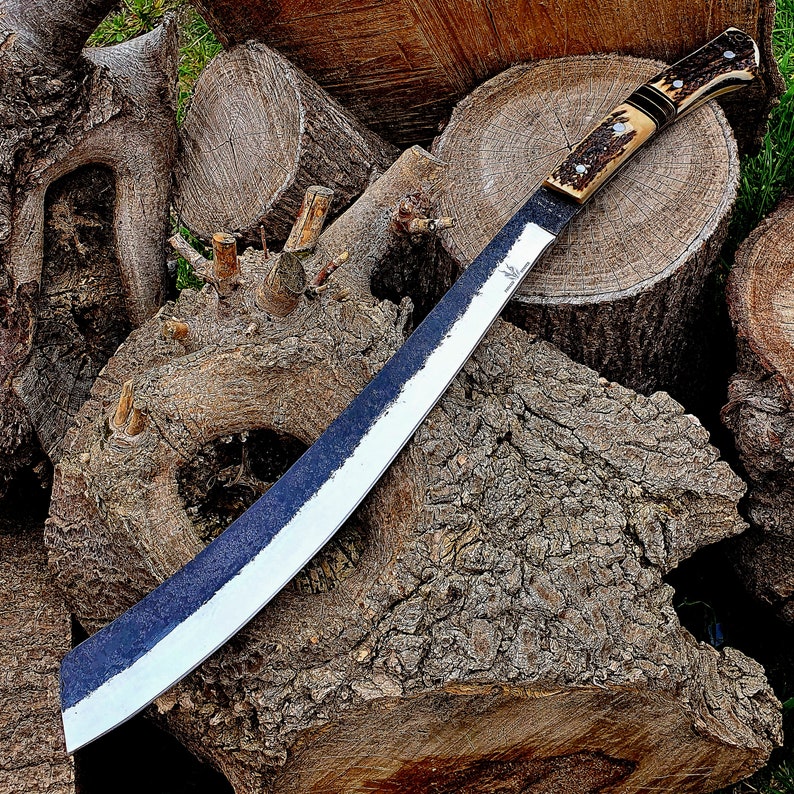 Machete Parang knife Parang Hand-Made Outdoor Camping Stag Forged Hunter Gift for Him Valentines for Her Horn image 1
