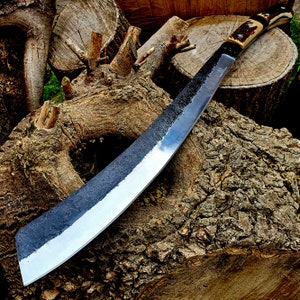 Machete Parang knife Parang Hand-Made Outdoor Camping Stag Forged Hunter Gift for Him Valentines for Her Horn image 2